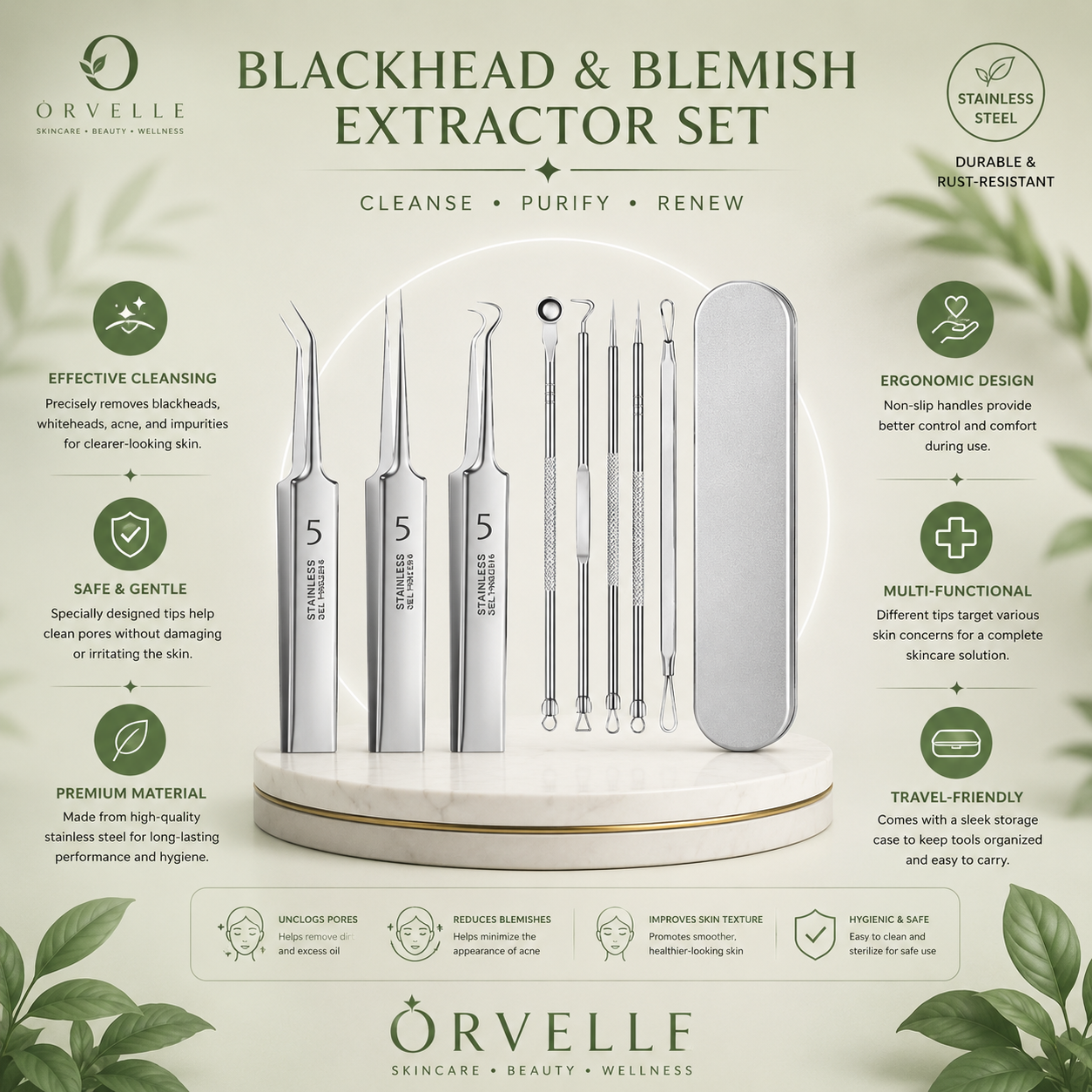 Precision Pimple Extraction Tool Set for Skincare